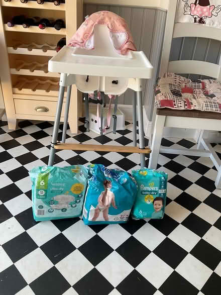 Photo of free High chair and nappies (M33 5NW) #1