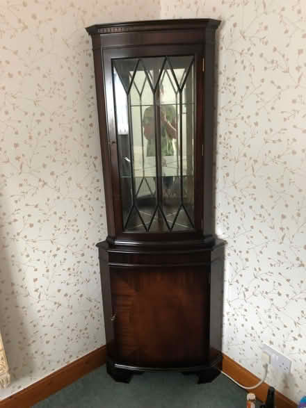 Photo of free Corner mahogany display cabinet (Forton PR3) #1