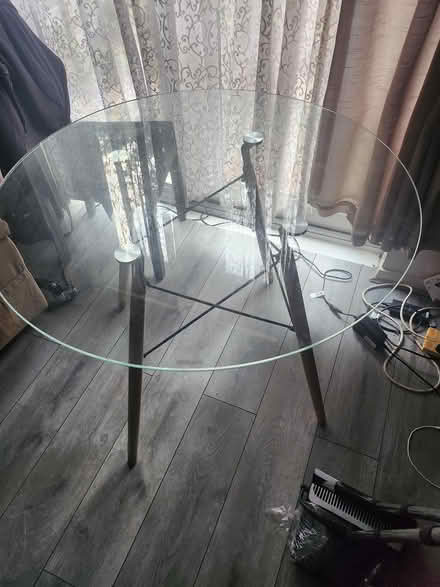 Photo of free Round glass table and 2 monitors (SE17) #1
