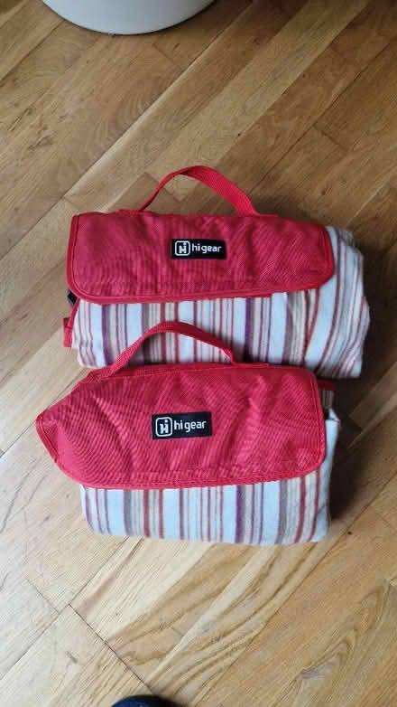 Photo of free 2 picnic Blankets with plastic liner (Gatley SK8) #1