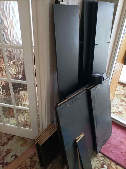 Photo of free Black MDF shelves and desks - offered for the wood (Seaside BN23) #1