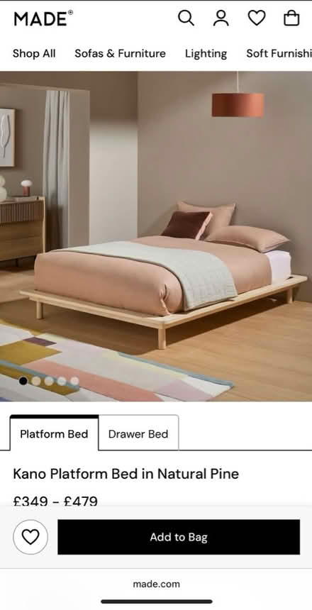 Photo of free Made.com king sized bed frame (Upper Holloway) #1