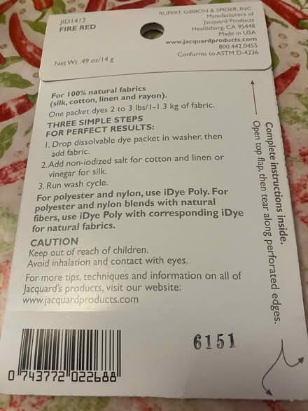 Photo of free Red fabric dye SW9 Oval (SW9 Oval) #2
