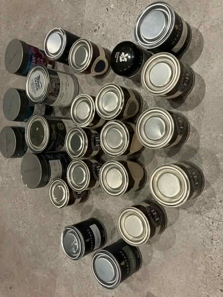 Photo of free Box of paint sample pots (Roundwood AL5) #1