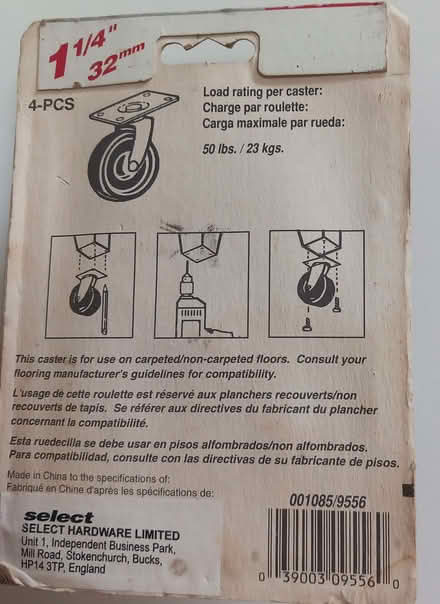 Photo of free castors (Putnoe MK41) #2