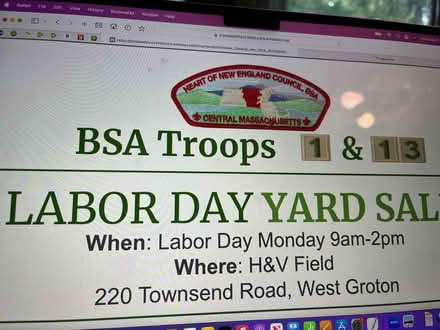 Photo of Donations for Boy Scout Yard Sale (220 Townsend Rd., W. Groton) #1