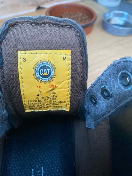 Photo of free CAT Boots UK 9/EU 43 (Stoke Hill, Exeter) #2