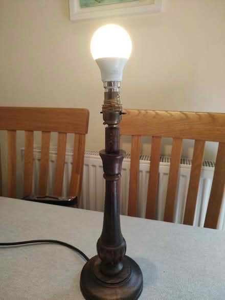 Photo of free Mahogany colour wooden table lamp base (Tilekiln TN38) #1