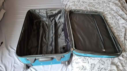 Photo of free Bright blue soft body suitcase w/wheels (Broomridge FK7) #2