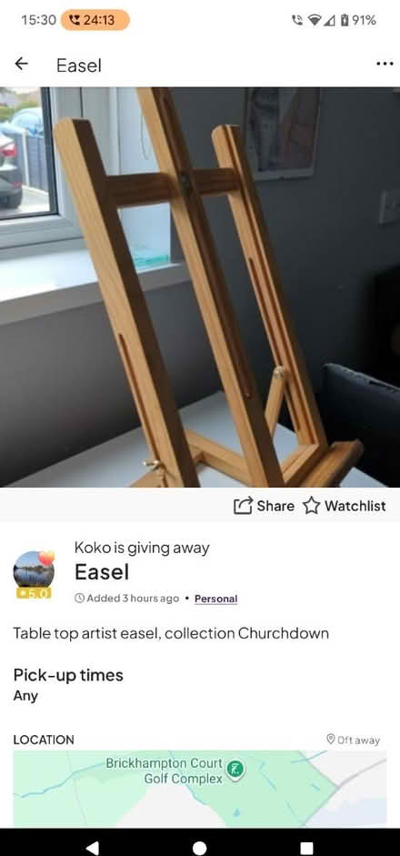 Photo of free Easel (Churchdown) #1