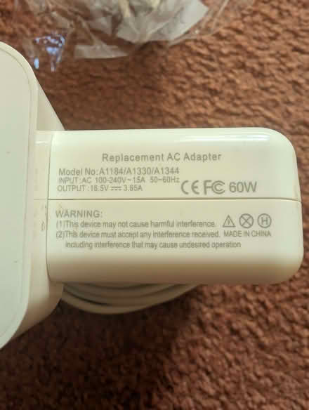 Photo of free Old MacBook Charger A1184/A1330/A1344 (Mold CH7) #2