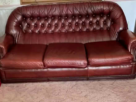 Photo of free Red chesterfield couch (Polegate) #1