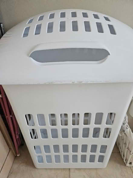 Photo of free White plastic laundry basket (Slyne-with-Hest LA2) #1