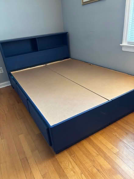 Photo of free 100% wood full size bed frame (Teaneck) #1