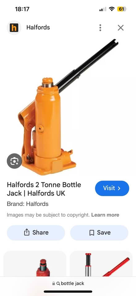 Photo of Bottle jack (Halstead CO9) #1