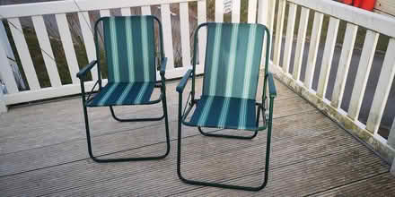 Photo of free Two green folding garden chairs (BN10) #1