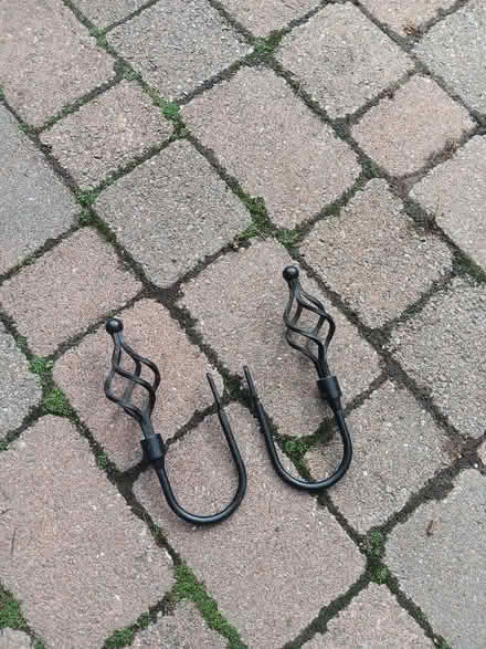 Photo of free Black metal tiebacks (Fords Farm RG30) #1