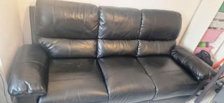 Photo of free 3 seater black recliner (Streatham SW16) #1