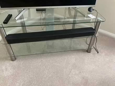 Photo of free Glass and Chrome television stand (Warningcamp BN18) #1