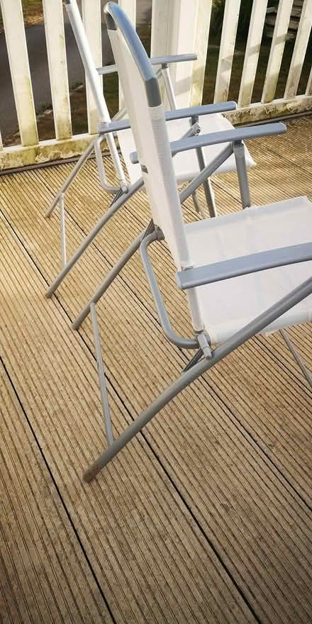 Photo of free Two white folding garden chairs (BN10) #4