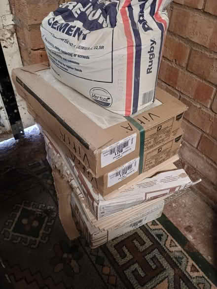 Photo of free Self leveller, tiles and cement (PE3 9NG) #1