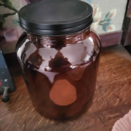 Photo of free Amber Glass Biscuit Tin (Warlingham CR6) #3