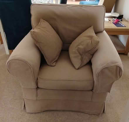 Photo of free Armchair sofa with cushions (Sawston) #1