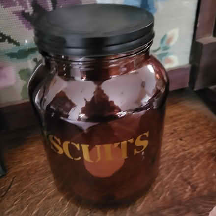 Photo of free Amber Glass Biscuit Tin (Warlingham CR6) #2