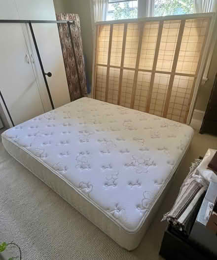 Photo of free Queen mattress, base & metal frame (Pt Richmond) #1