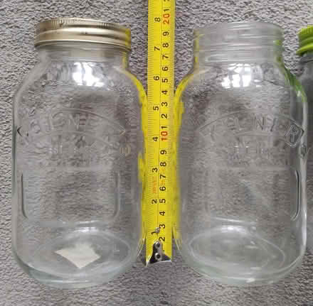 Photo of free Glass kilners with hole in lid, presumably for utensils (Stopsley LU2) #1