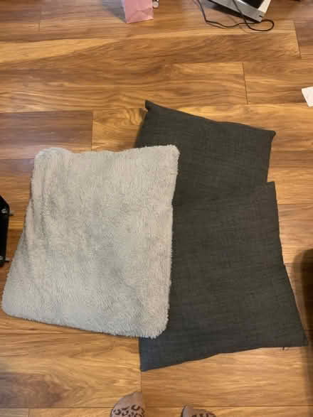 Photo of free 3 Grey sofa cushions (Nottingham, NG7) #1