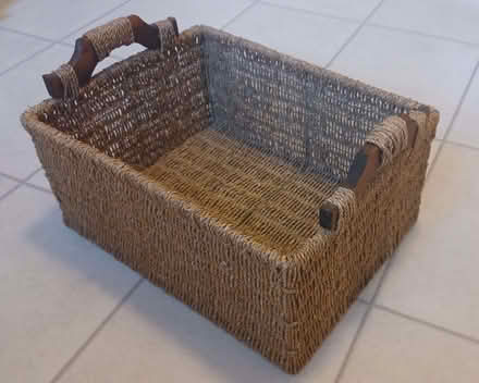 Photo of free Large Seagrass basket with wooden handles (Primrose LA1) #3