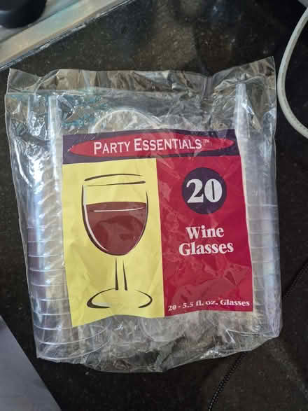 Photo of free Plastic wine glasses x packet 20 unopened.Not (Lion Gate TW9) #1