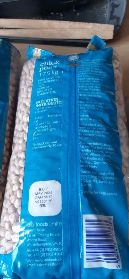 Photo of free 3 bags of Chick peas (Clitheroe BB7) #2
