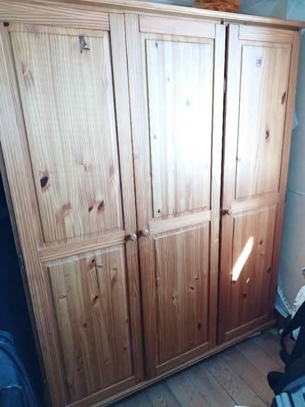 Photo of free Pine Wood Triple Door Wardrobe (Charlton SE7) #1