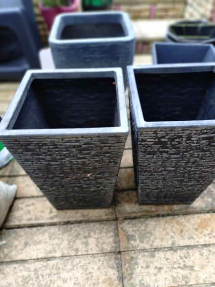 Photo of free 6 grey plastic planters (Sydenham, SE26) #2