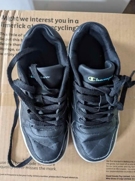 Photo of free Black school trainers, size 4 (Wood Street) #2