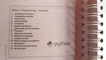 Photo of free Python 3 programming course manual (Malvern Link Top WR14) #2