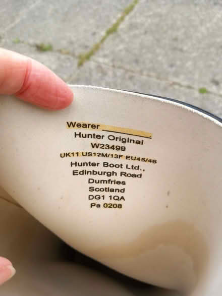 Photo of free Men's hunter Welly boots size 11 (Wivenhoe CO7) #2