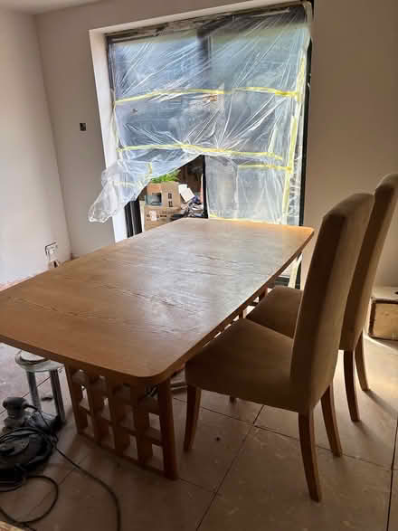 Photo of free oak veneer table and 6 chairs (Redditch B97) #3