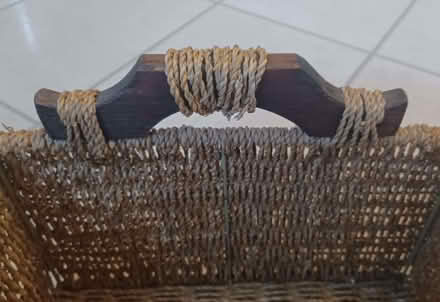 Photo of free Large Seagrass basket with wooden handles (Primrose LA1) #2