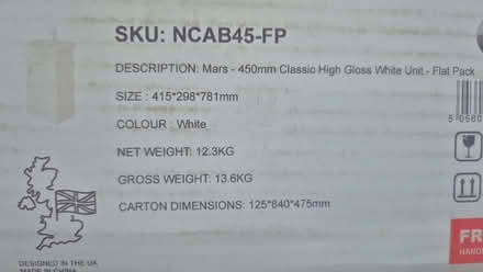 Photo of free NEW - white vanity unit - NO sink (Norcot RG30) #1