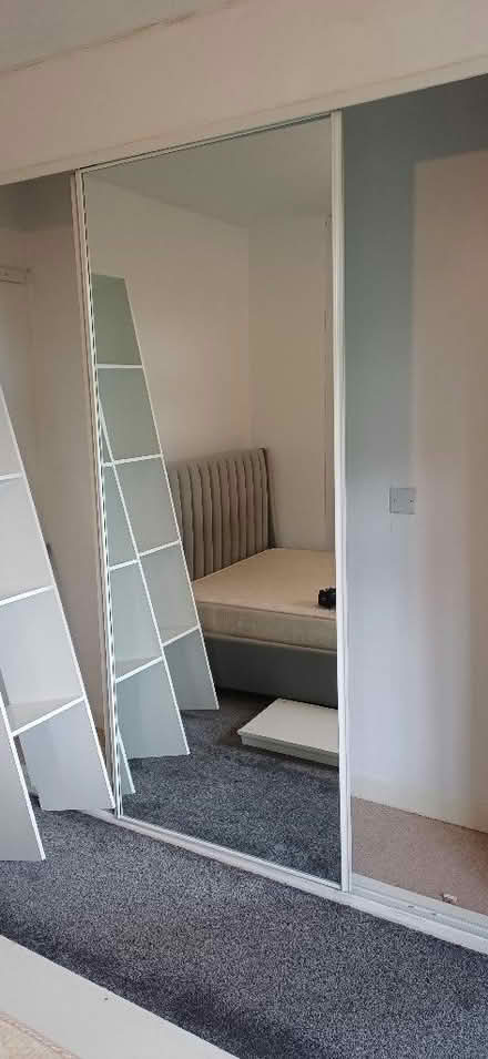 Photo of free 4x sliding mirror wardrobe doors with top and bottom tracks (Hough CW2) #1