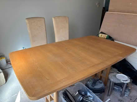Photo of free oak veneer table and 6 chairs (Redditch B97) #2