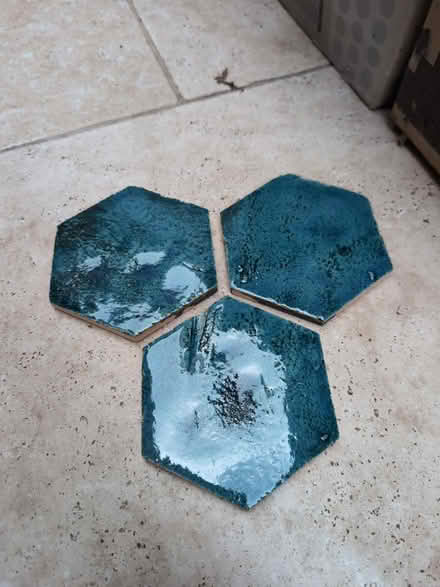 Photo of free Blue hexagon terracotta tiles (Weybridge) #1