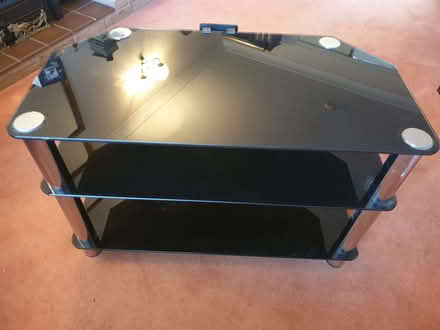 Photo of free Black Glass TV stand (The Rock TF3) #1