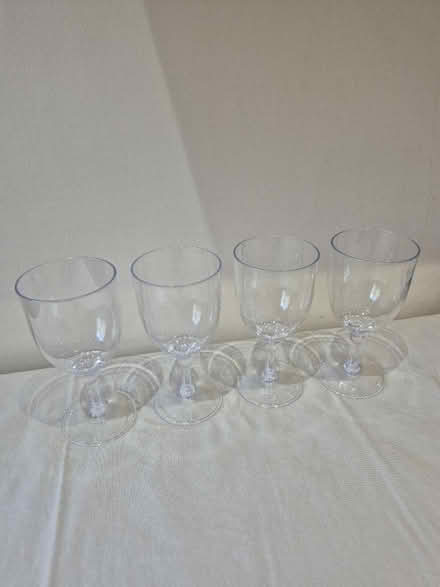 Photo of free 4 plastic wine glasses (Altrincham WA15) #1