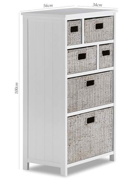 Photo of free White Basket Storage Unit with 6 Seagrass Baskets (Knightsbridge SW7) #4