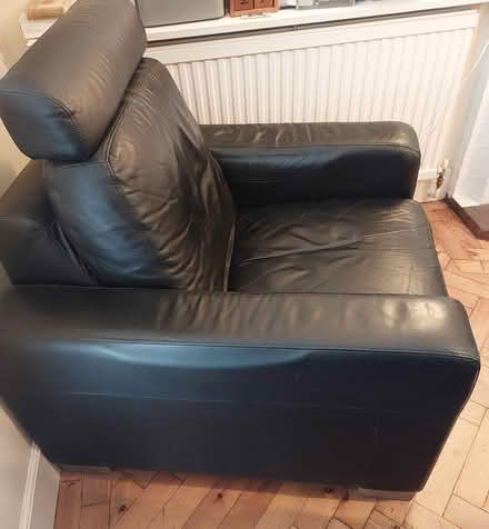 Photo of free Black Italian leather armchai (NW11 6LN) #2