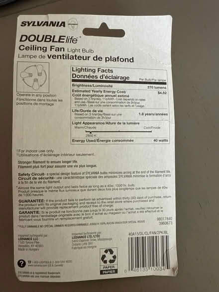 Photo of free 40w ceiling fan bulbs (Little Silver) #2